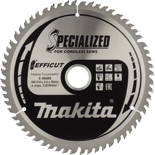 Пильный диск для дерева EFFICUT, 216x30x1.5x60T Makita E-08888