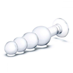 Прозрачная анальная пирамида 7,25 Beaded Butt Plug - 17 см. (Цвет: прозрачный)