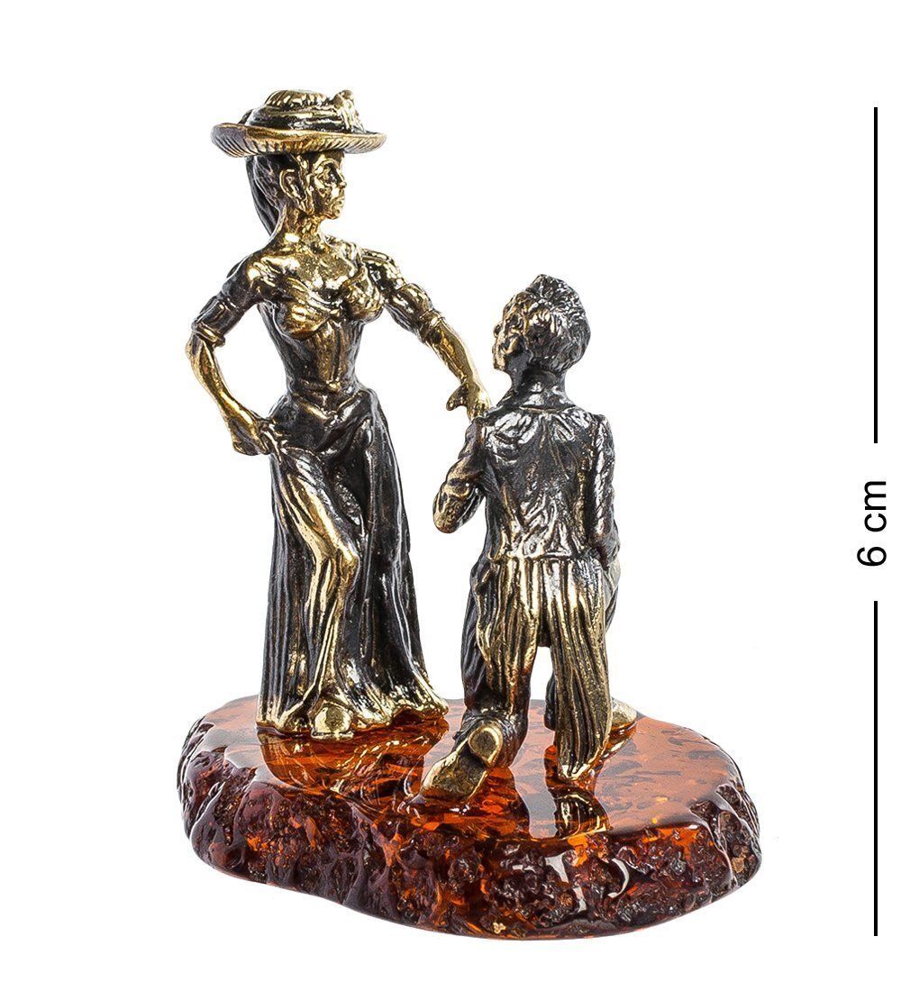 Народные промыслы AM-1235 Фигурка «Предложение руки и сердца» (латунь, янтарь)