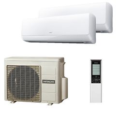Мультисплит система на 2 комнаты Hitachi RAK-25RXE x 2 / RAM-40NP2E