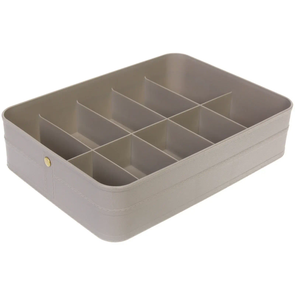 Корзина - органайзер для хранения с крышкой «ОКСФОРД», цвет серый, 32,8*24*8,1см (лейбл Селфи)