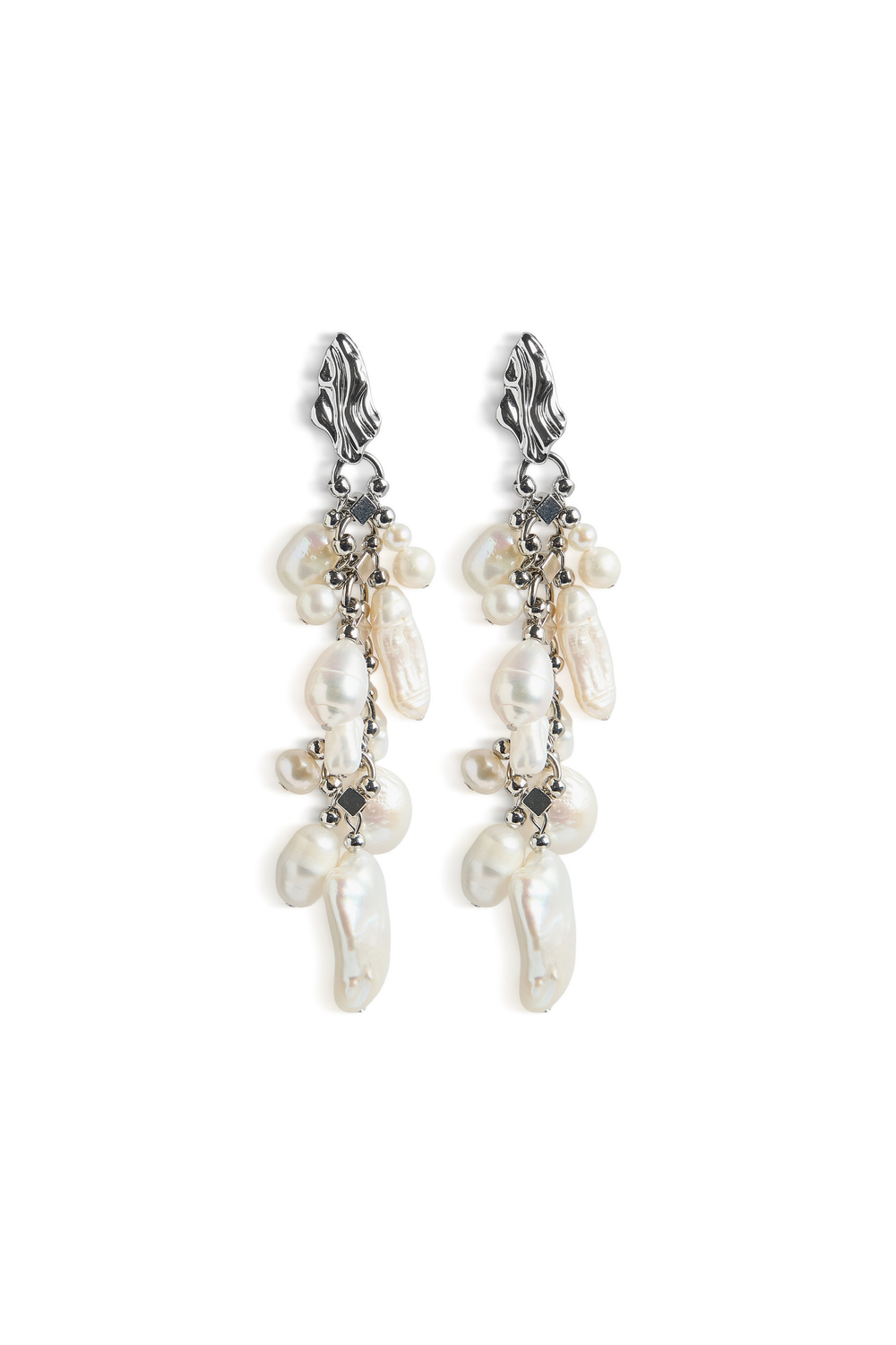 Серьги "Pearl cluster" Silver