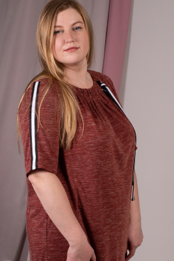 Трикотажное платье 2884ЛП, Терракот #95Т052884ЛП