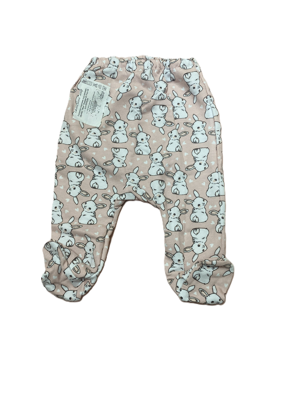 Ползунки на резинке под памперс из футера (100% хлопок с начесом) на рост 68 см