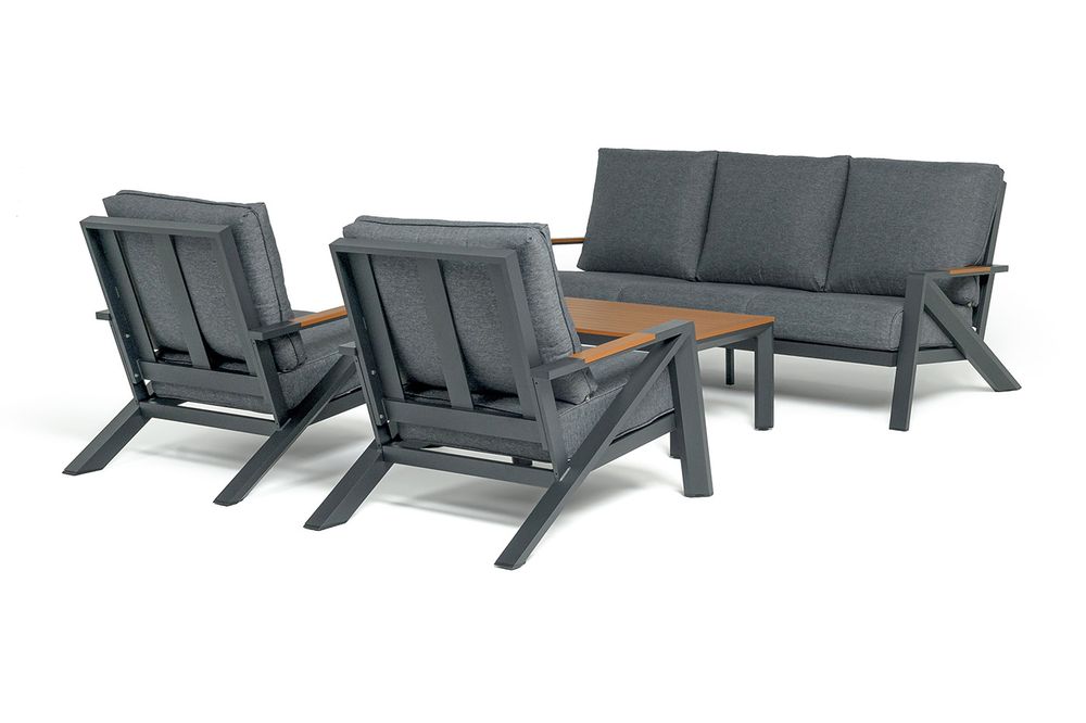 "Лотос" лаунж-зона 5-местная из алюминия, цвет темно-серый