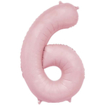 Шар фольгированный Цифра 6 102 см (Розовый)