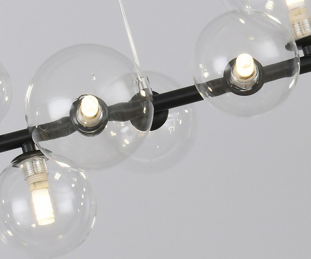 Люстра Иона черный w120*28 h200 G9 50W+Led 17W (4000K) (Led лампы в комплекте 4000К)