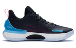 LiNing Li Ning Yu Shuai Retro Fabric Synthetic leather TPU wear-resistant breathable low-top basketball shoes black blue powder