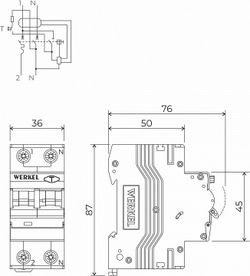 Дифференциальный автоматический выключатель 1P Werkel Дифференциальные автоматы W922P326