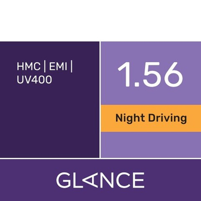 Линза для очков Glance 1.56 HMC/EMI/UV400 (For Night Driving)