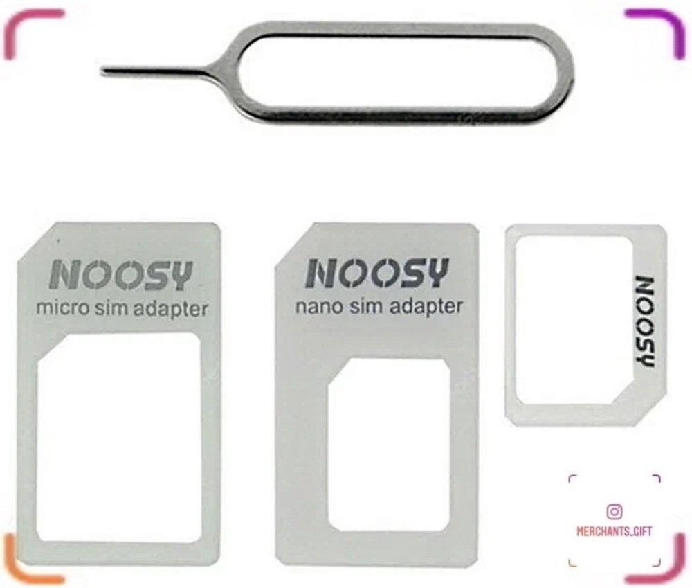 Переходник "Noosy" Sim - Nano Sim - Micro Sim, восстановитель Sim