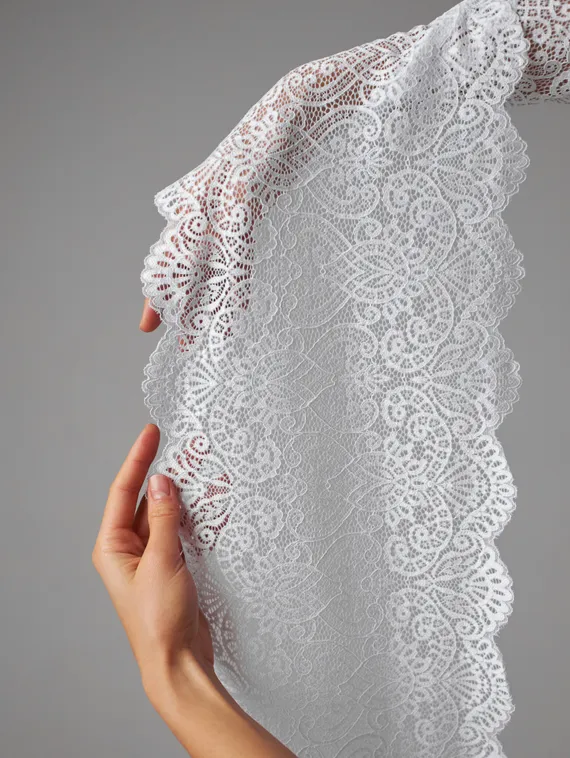 03-251 Кружево эластичное 22 см, белый