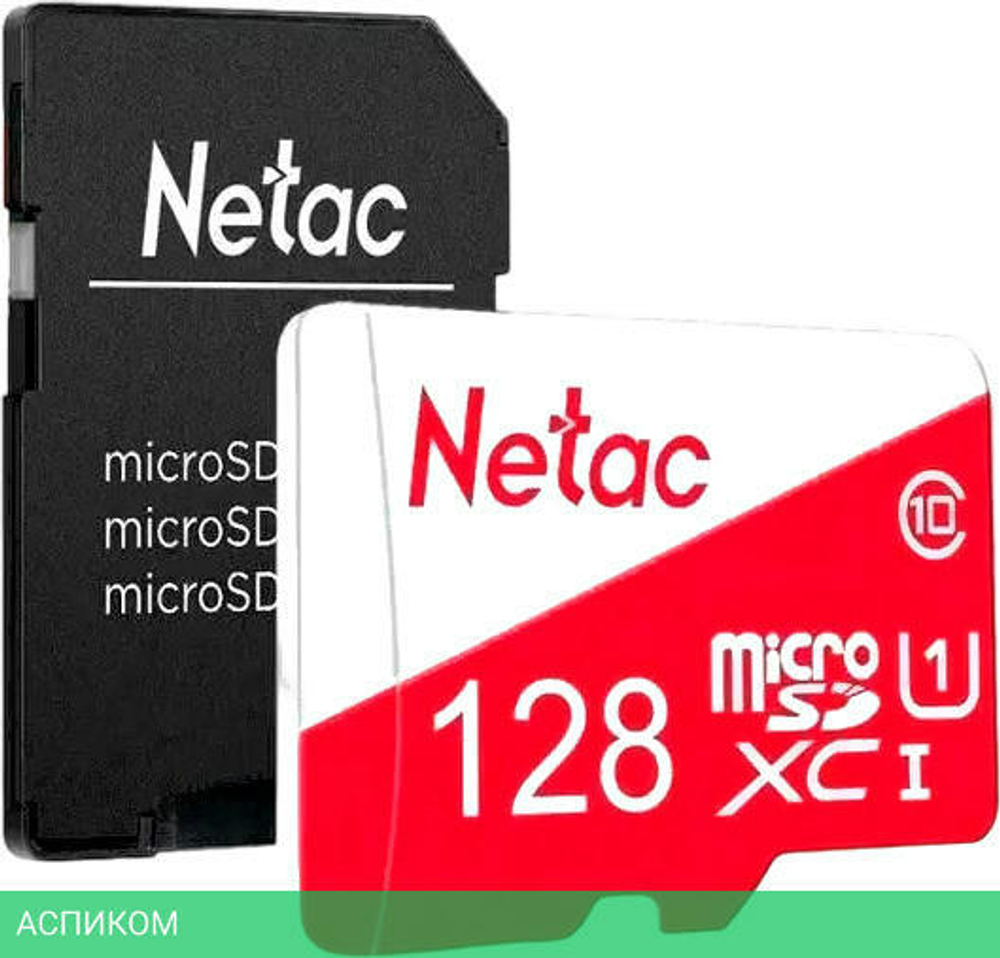 Карта памяти Netac P500 ECO microSDXC 128GB с адаптером (NT02P500ECO-128G-R)