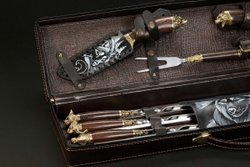 Подарочный набор шампуров в кейсе "Волк"