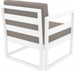 Кресло пластиковое с подушками Siesta Contract Mykonos, белый, светло-коричневый