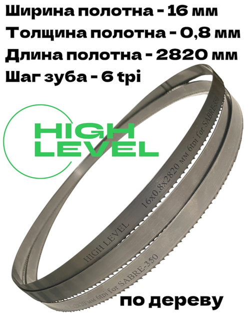 Полотно пильное по дереву 16х0,8х2820 мм 6tpi для RECORD POWER SABRE-350