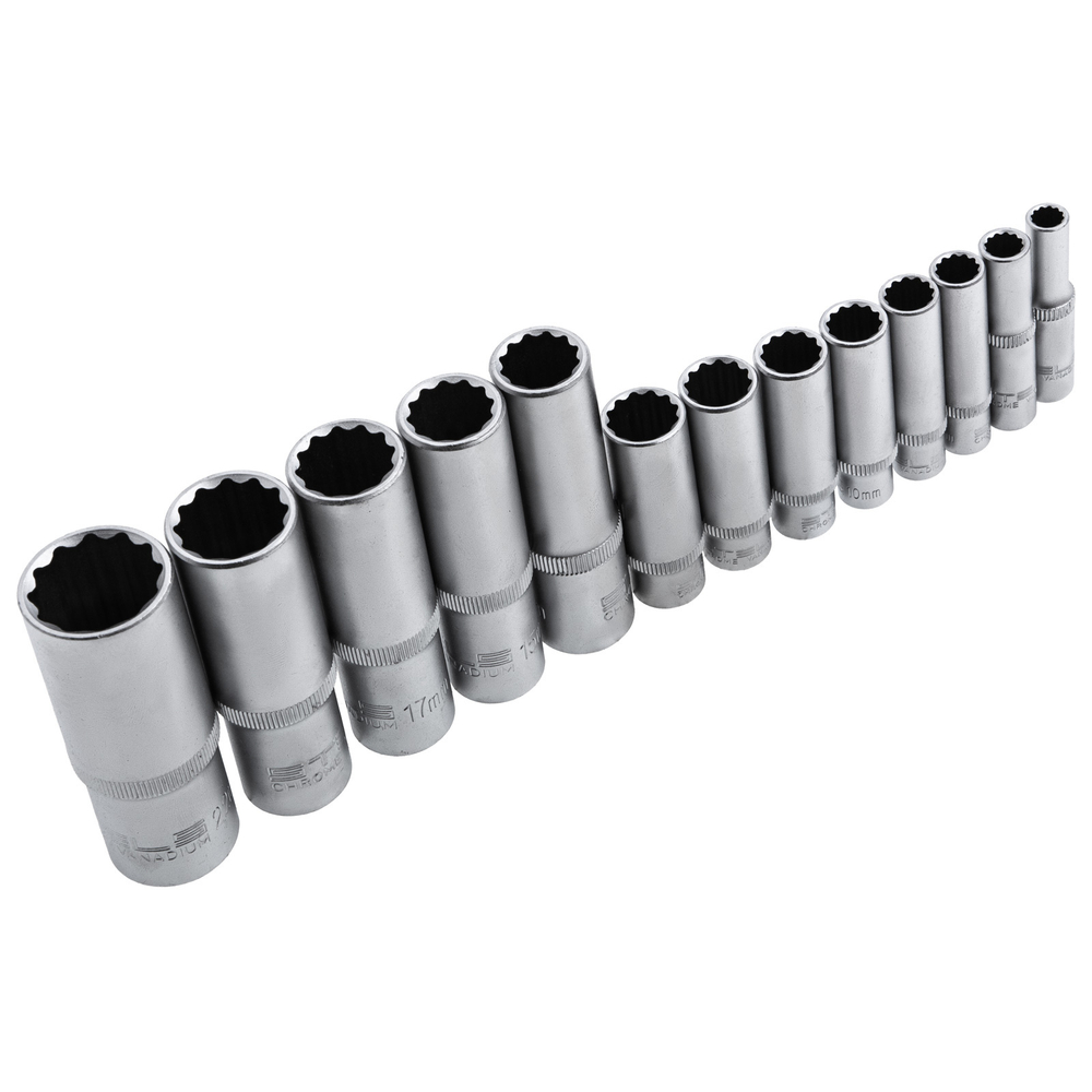 Набор инструментов 1/2", 1/4", CrV, 12 гранные головки, пластиковый кейс, 109 предмета Stels