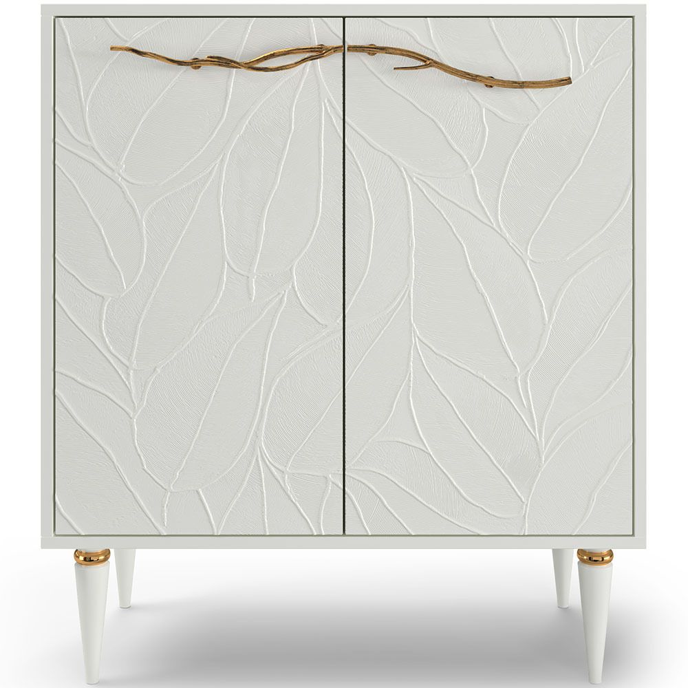 Комод Арт Колор leaves Классик Голд с 2 полками Белый опал