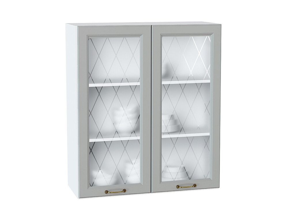 Шкаф верхний с 2-мя остекленными дверцами Ницца