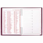 Телефонная книжка А5 (160х204 мм), STAFF, ПВХ, на евроспирали, 80 л., вырубной алфавит, бордовая, 120927