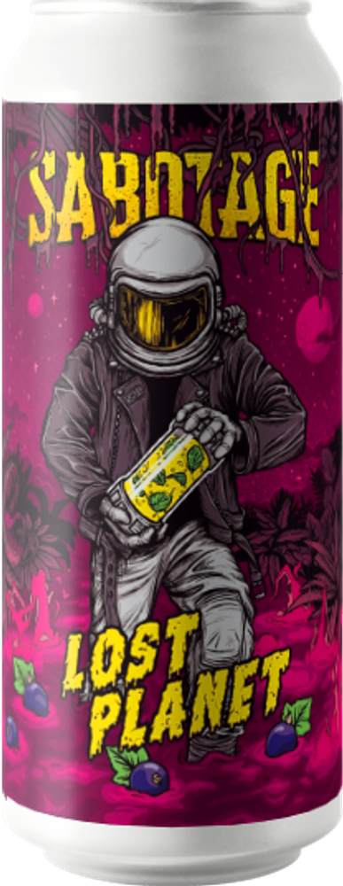 Пиво Саботаж Лост Планет: Блэк Каррент, Минт / Sabotage Lost Planet: Black Currant &amp; Mint 0.45 - банка