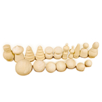 Набор из 18 фигурок для тактильных игр, деревянная заготовка