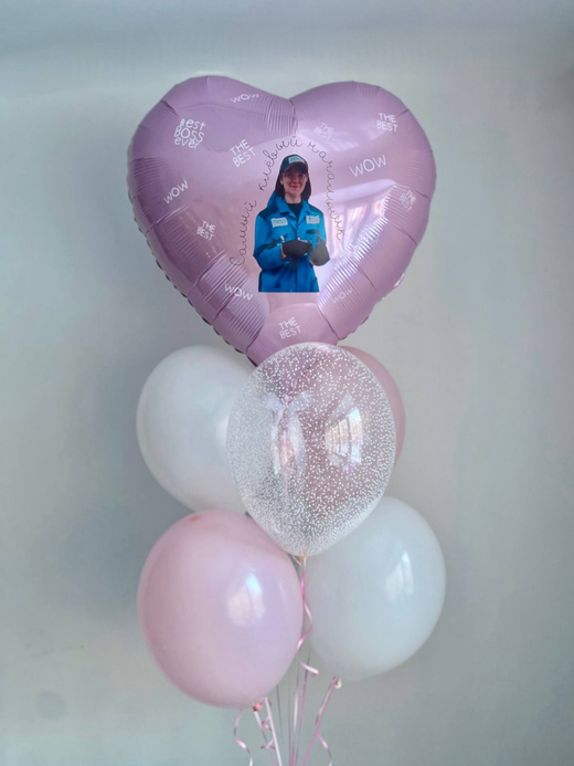 Воздушные гелиевые шарики для начальницы снег/фото №4764