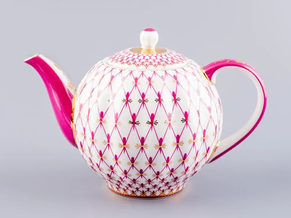 Чайник заварочный форма Тюльпан рисунок Сетка-Блюз 2 арт. 80.86209.00.1