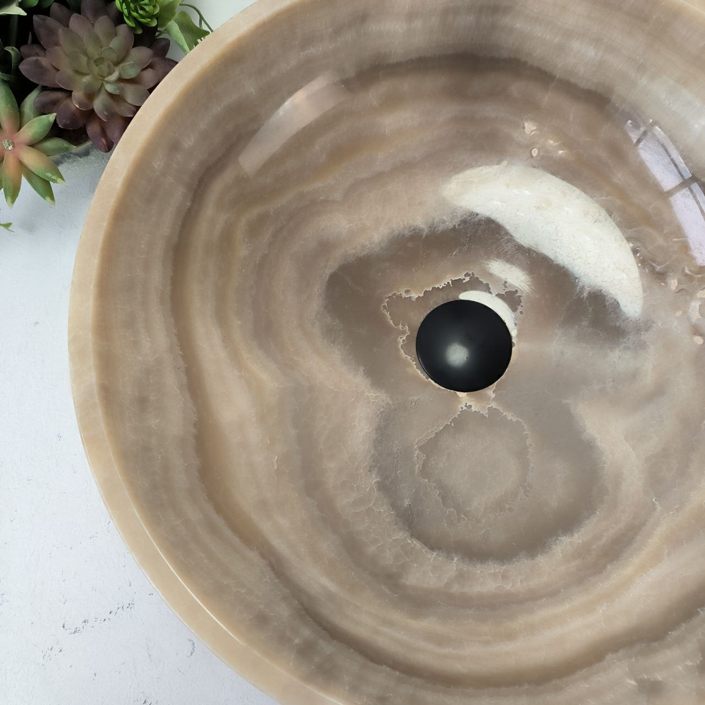 Раковина из оникса Bowl Grey TinLip BO-62975 45*45*15 43