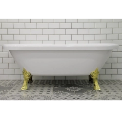 Акриловая ванна Radomir (Радомир) Леонесса перламутр 175х80, на ножках "лилия" Gold
