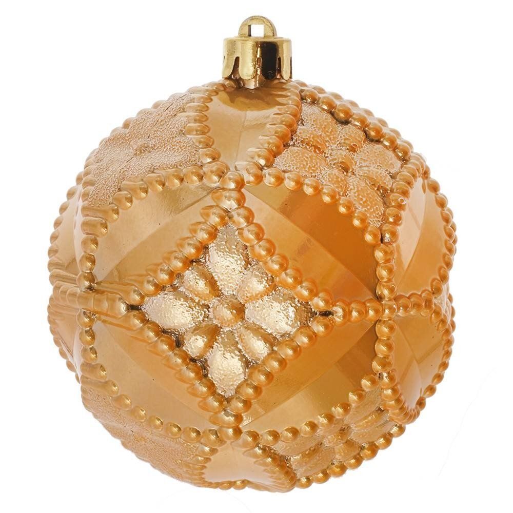 GAEM Набор из 2шт Украшение новогоднее Шар "Золотой орнамент", D 10 см, L19,5 W10 H10 см