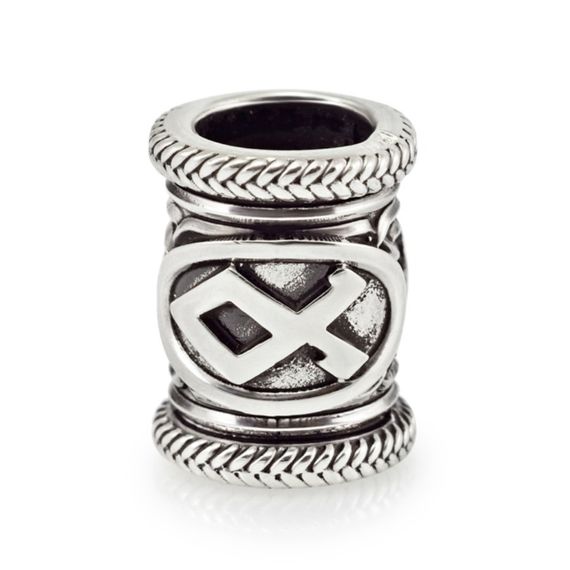 Шарм «Руна Одал» из серебра, вид спереди