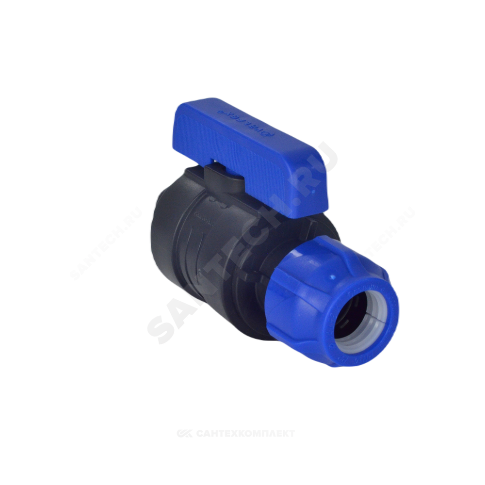 Кран шаровой компрессионный ПЭ Дн 20х1/2" НР Ру16 VALFEX 1210012620012