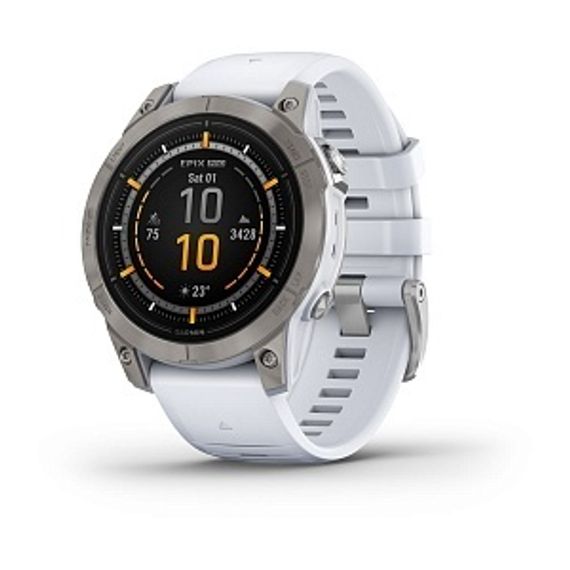 Garmin EPIX PRO Gen 2 Sapphire 47 мм — белый титан DLC, силиконовый ремешок