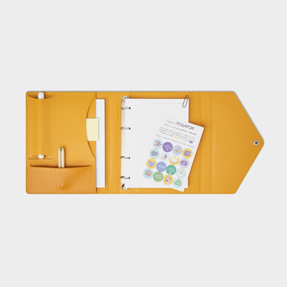 Ежедневник со съемными блоками жёлто-горчичный