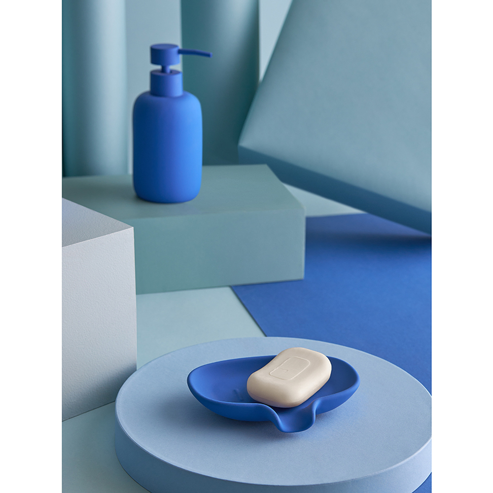 Набор ванных принадлежностей с подставкой flow, синий индиго, 4 пред.