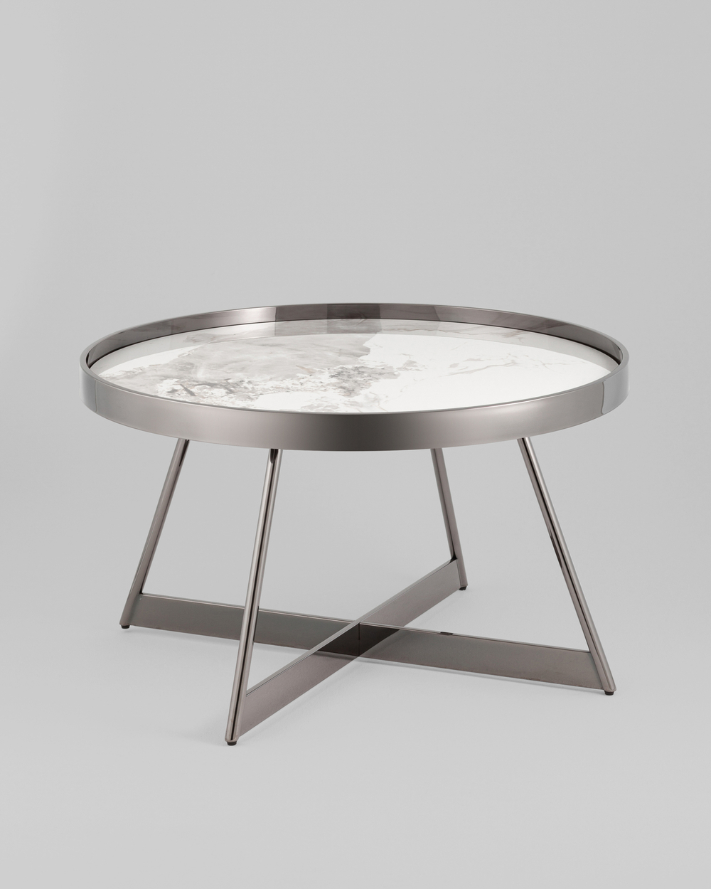 Журнальный столик Гера 80*80 см сталь тёмный хром