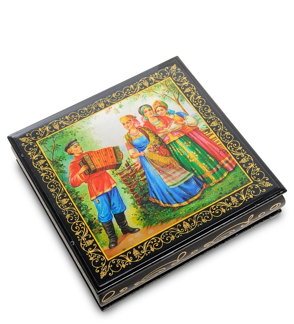 Народные промыслы ШК-11/ 7-E Шкатулка в технике декупаж (16х16х5)