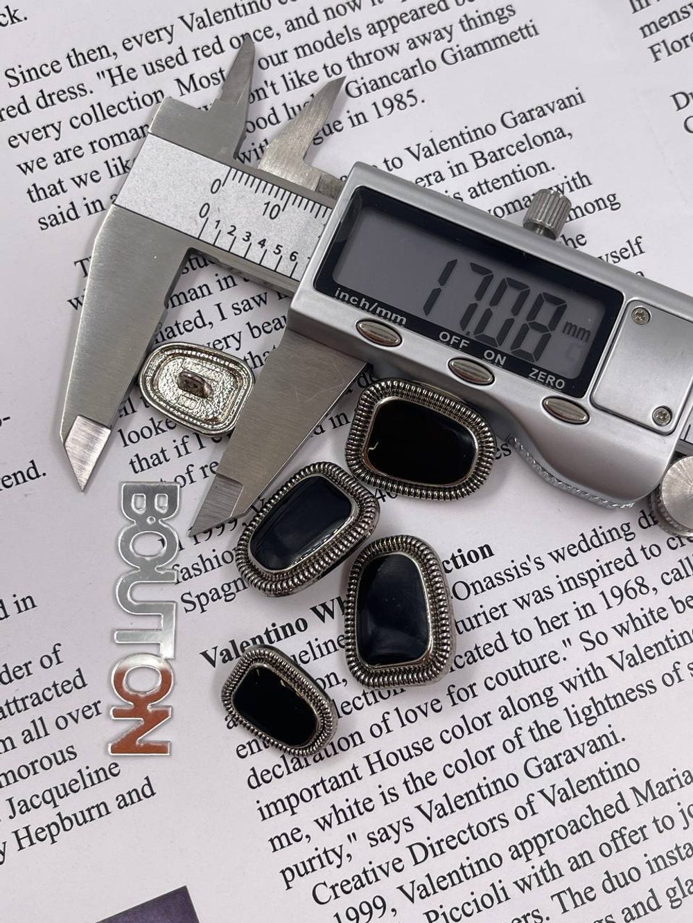 Пуговицы серебряные с черной эмалью Винтаж