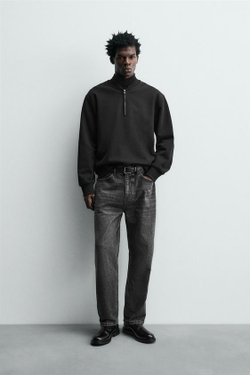 ZARA ДЖИНСЫ STRAIGHT ANKLE FIT, ЧЕРНЫЙ
