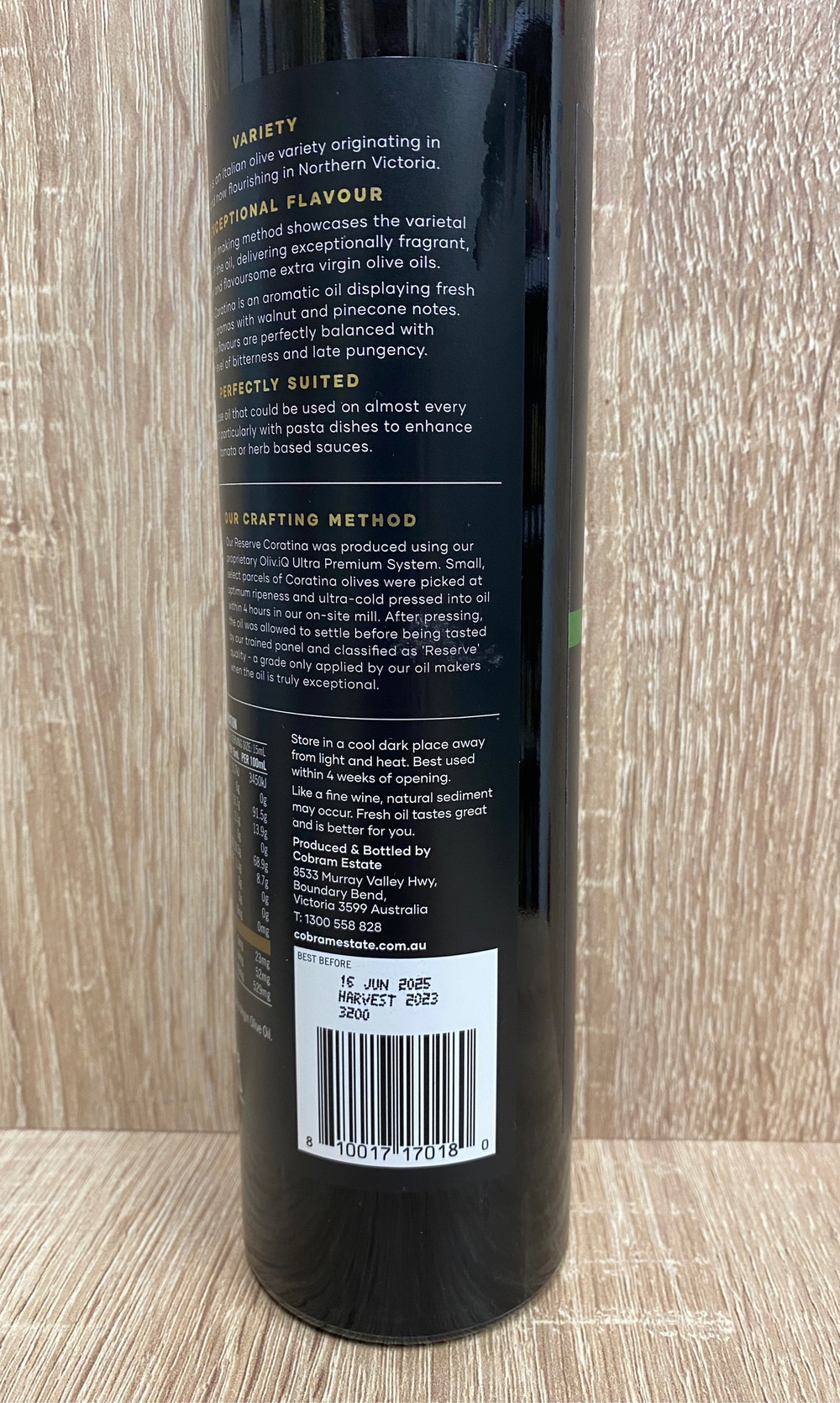 Оливковое масло Ultra-Premium Cobram Estate Coratina, 0.5л,  Австралия