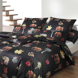 Постельное белье 2 спальное евро Elegante Delhi черное без простыни Германия