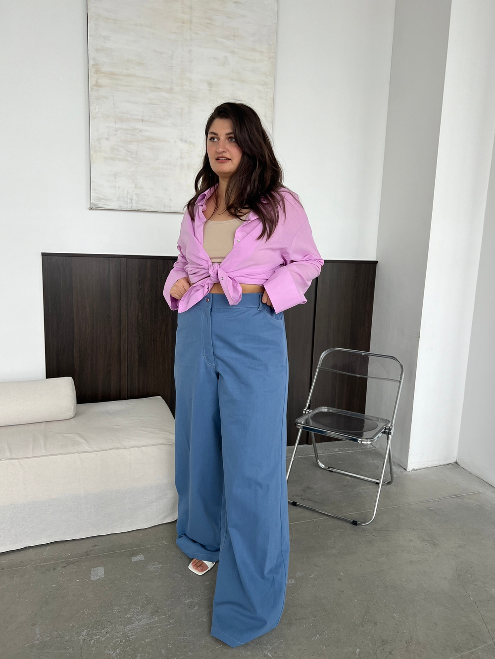 Джинсы Палаццо синие