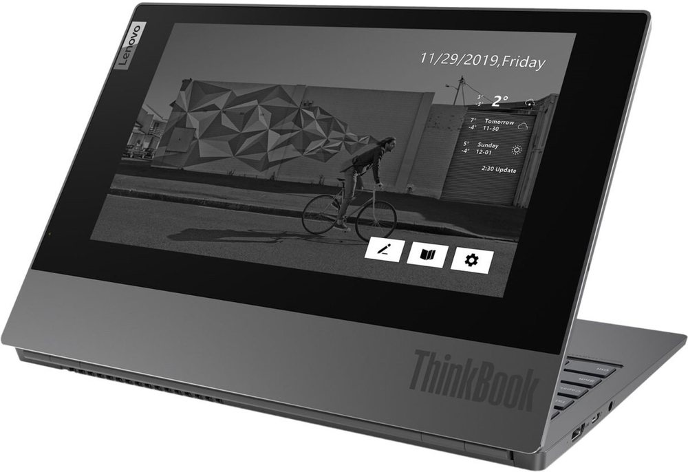 Ноутбук Lenovo ThinkBook Plus IML Intel Core i7 10710U, 1.1 GHz,/ 16384 Mb, /13.3; Full HD 1920x1080 + 10.8; Full HD 1920x1080,/ 512 Gb SSD,/ DVD нет,/ Intel UHD (Comet Lake),/ Windows 10 Professional,/ серый, 1.4 кг, 20TG006DRU