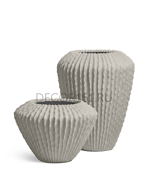 Кашпо TREEZ Effectory Moho Design-конус Белый песок в-50, д-66 см (с большим тех.горшком) 41.33-18-24-128-BE-66