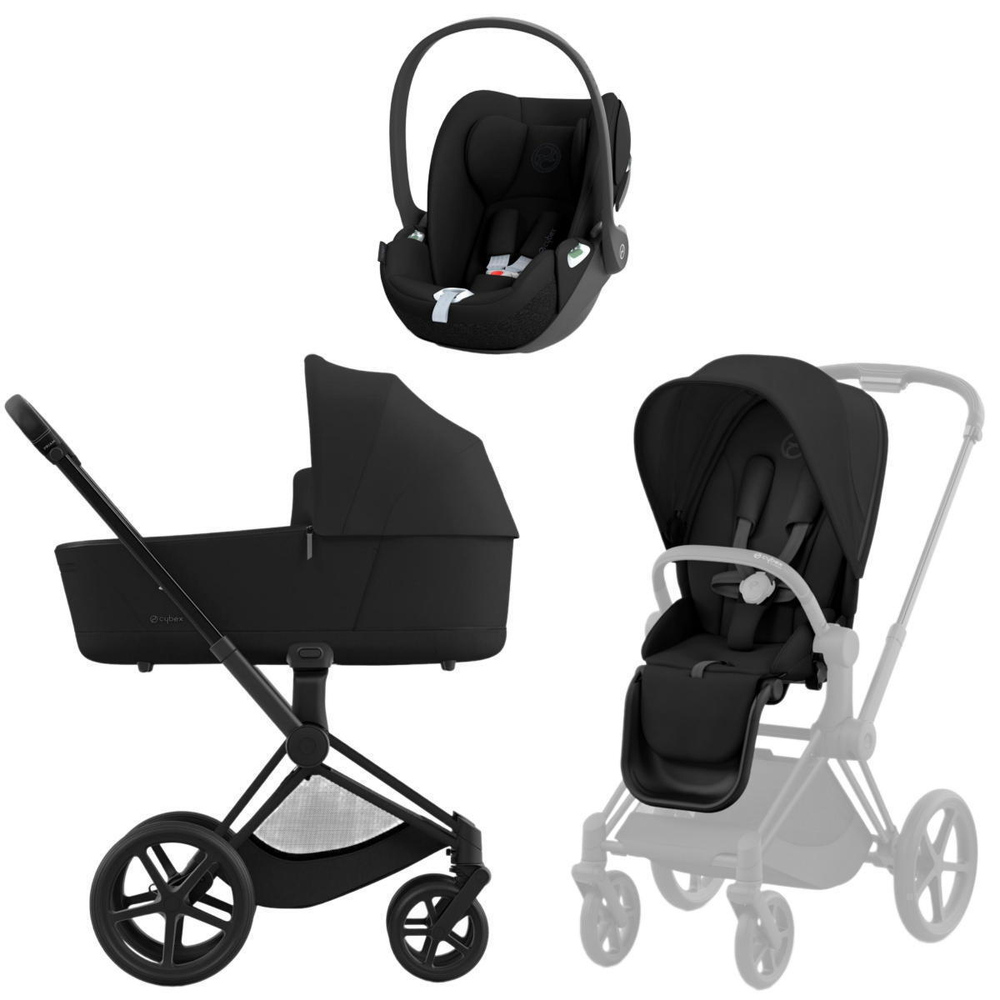 Коляска 3 в 1 Cybex Priam IV Matt Black complete и автокресло Cloud T i-Size Sepia Black Sepia Black