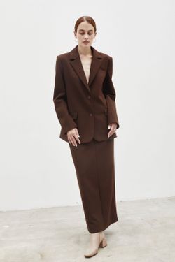 Юбка прямая шоколадная