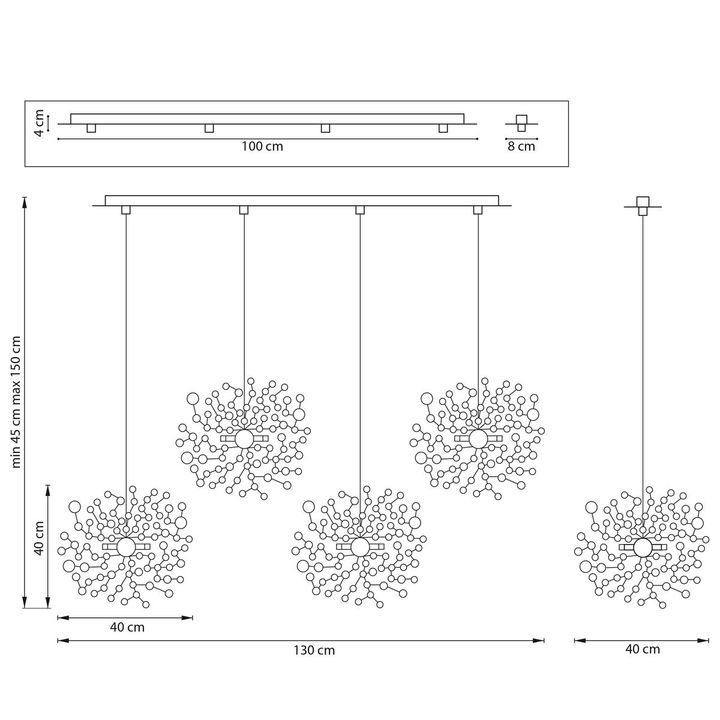 Комплект с подвесной люстрой Lightstar Extra (721132-4+572142-1) L4PL721132