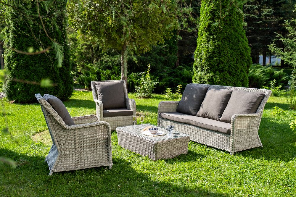 "Гляссе" лаунж-зона из искусственного ротанга, цвет бежевый