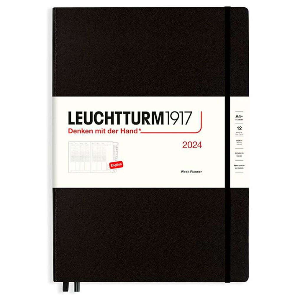 Еженедельник Leuchtturm1917 A4+ в твердой обложке черный + блокнот (367822)